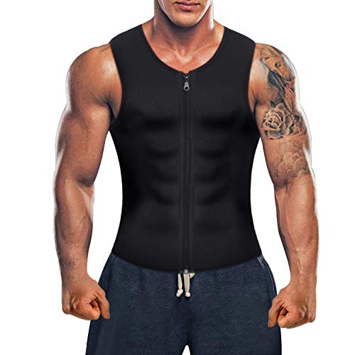 Junlan Schwitzanzug Herren Tank Top Herren Bodybuilding Neopren Oberteil Body Shaper Herren Bauchweggürtel (3XL) von Junlan