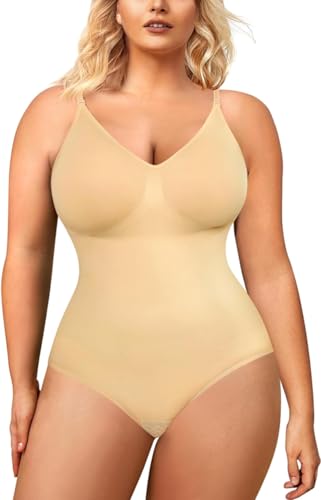 Junlan Shapewear Damen Bauchweg Stark Formend Figurformende Unterwäsche Damen Bodysuit Women Fajas Colombianas Reductoras(Beige, XL-2XL) von Junlan