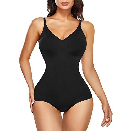 Junlan Shapewear Damen Bauchweg Stark Formend Miederbody Stark Formend Body Shaper Bodysuit Women Body Shapewear (schwarz, Large) von Junlan