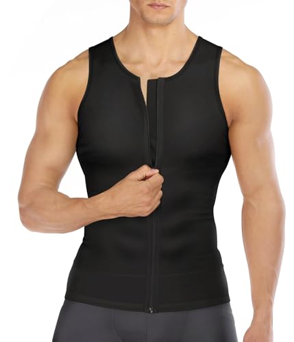 Junlan Unterhemd Herren Body Shapewear Kompressionsshirt Herren Workouts Tank Top Herren Bauch Weg Männer Compression Shirt Herren (schwarz, 2X-Large) von Junlan