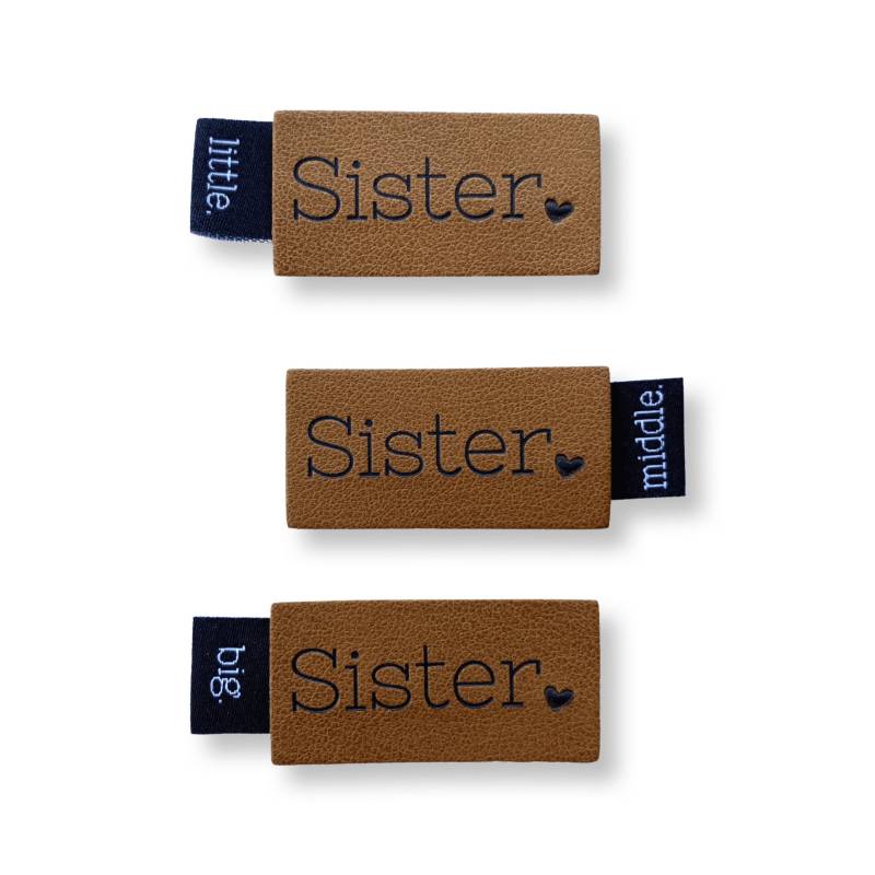 1 Set "Sister" Und "Little" Oder "Middle" "Big | Label Nähen Für Kinder Diy Iron On Aufbügelbar Kunstleder Vegan 1 Set "Sister" Und "Little" Oder "Middle" "Big | Label Nähen Für Kinder Diy Iron On Aufbügelbar Kunstleder Vegan von JunodesignAT