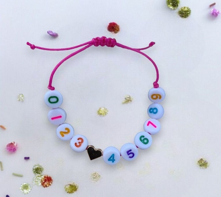 Buntes Kinder-Armband Mit Telefonnummer Personalisiert Kinder Kids Sos-Kinderarmband Notfallarmband Notfall von Junolie