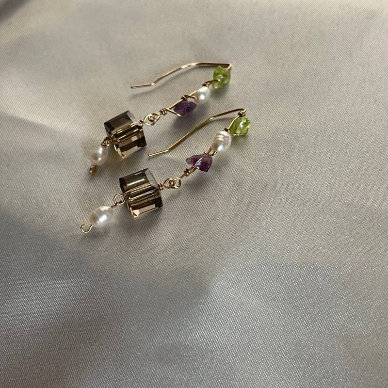 Diamantohrringe/Schwarze Würfelohrringe Diamantohrringe/Schwarze Würfelohrringe von JunrylGems