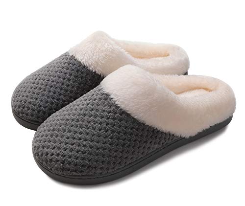 Junshide Damen Gemütliche Hausschuhe Memory Foam Pelzige Schlafzimmer Hausschuhe Anti-Rutsch-Sohle für Indoor Outdoor, Grau - grau - Größe: 40/41 EU Junshide Damen Gemütliche Hausschuhe Memory Foam Pelzige Schlafzimmer Hausschuhe Anti-Rutsch-Sohle für Indoor Outdoor, Grau - grau - Größe: 40/41 EU von Junshide