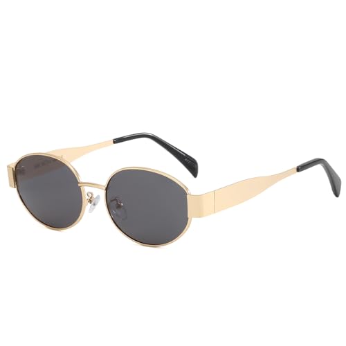 Junika Retro Polarisierte Sonnenbrille für Damen Trendige Klassische Metallrahmen Kleine Oval Designer Sonnenbrille von Junsika