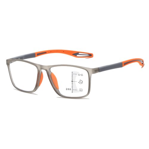 Junsika Blaulichtfilter Lesebrille Herren Damen Mode Klassisches Quadrat Progressive Multifokale Lesebrille 3.0 von Junsika