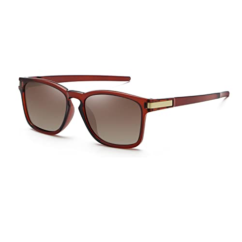 Junsika Polarisierte Sonnenbrillen FüR Herren Klassische Modische Quadratisch Unisex Braun Sonnenbrille UV400 Schutz Junsika Polarisierte Sonnenbrillen FüR Herren Klassische Modische Quadratisch Unisex Braun Sonnenbrille UV400 Schutz von Junsika