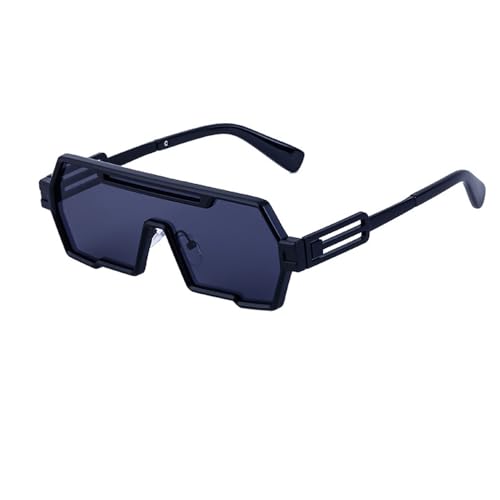 Junsika Retro Steampunk Sonnenbrille für Herren Trendiges Cooles Design Einteilig Unregelmäßiger Metallrahmen Schwarze Sonnenbrille Junsika Retro Steampunk Sonnenbrille für Herren Trendiges Cooles Design Einteilig Unregelmäßiger Metallrahmen Schwarze Sonnenbrille von Junsika