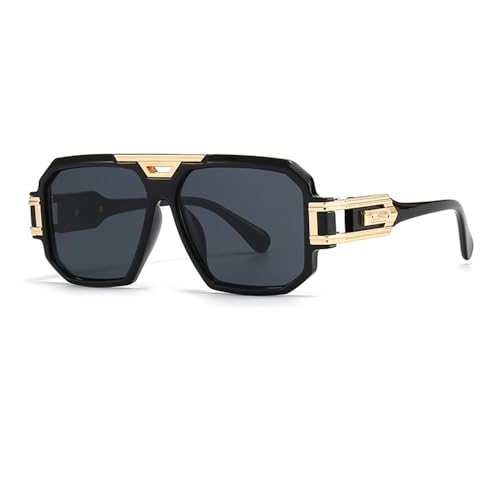 Junsika Übergroße Retro Sonnenbrille für Herren Modische Quadratische Pilot Vintage Designer Sonnenbrille von Junsika