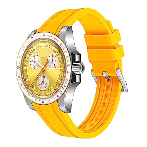 Juntan 20mm 22mm Uhrenarmbänder für Damen Herren Gebogene Enden Silikon Armband Weichem Kautschuk Sport Ersatz Uhrenarmband für Moonswatch Schnellverschluss Armbänder Männer Frauen von Juntan