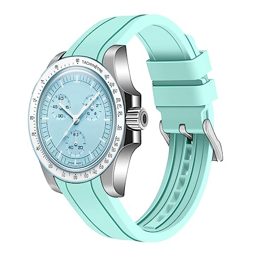 Juntan 20mm 22mm Uhrenarmbänder für Damen Herren Gebogene Enden Silikon Armband Weichem Kautschuk Sport Ersatz Uhrenarmband für Moonswatch Schnellverschluss Armbänder Männer Frauen von Juntan