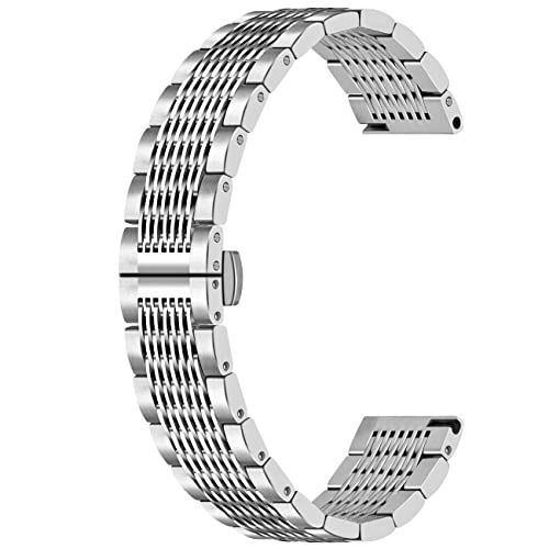 Juntan 22mm Mesh Edelstahl Uhrenarmband Schnelle Veröffentlichung Metall Silber Watch Armband für Männer Frauen Business Ersatzband mit Einsatz Schmetterlingsverschluss Juntan 22mm Mesh Edelstahl Uhrenarmband Schnelle Veröffentlichung Metall Silber Watch Armband für Männer Frauen Business Ersatzband mit Einsatz Schmetterlingsverschluss von Juntan