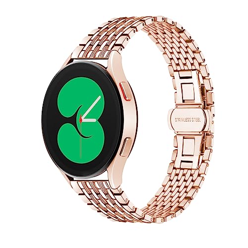 Juntan Kompatibel für Samsung Galaxy Watch 6/5/4 40mm 44mm, Uhr 5 Pro 45mm, Galaxy Watch 6/4 Classic 43mm 47mm 42mm 46mm, 20mm Quick Release Edelstahl Uhrenarmband Metallbänder für Frauen Männer von Juntan