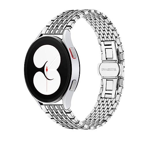 Juntan Kompatibel für Samsung Galaxy Watch 6/5/4 40mm 44mm, Uhr 5 Pro 45mm, Galaxy Watch 6/4 Classic 43mm 47mm 42mm 46mm, 20mm Quick Release Edelstahl Uhrenarmband Metallbänder für Frauen Männer von Juntan