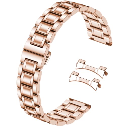 Juntan 18mm 20mm 22mm 24mm Uhrenarmband Edelstahl Quick Release Metall Uhrenarmbänder Armbänder Gebogen/Gerade Enden Passend für Samsung Galaxy Watch 7/6/5/4/3 für Männer Frauen von Juntan