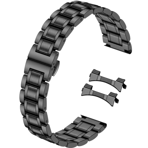 Juntan 18mm 20mm 22mm 24mm Uhrenarmband Edelstahl Quick Release Metall Uhrenarmbänder Armbänder Gebogen/Gerade Enden Passend für Samsung Galaxy Watch 7/6/5/4/3 für Männer Frauen von Juntan