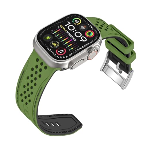 Juntan Silikon Armband Kompatibel mit Apple Watch Ultra Armband 49mm 45mm 44mm 42mm, Gummi Racing Uhrenarmbander für Apple Watch Ultra 2 Band iWatch 10 9 8 7 6 5 4 3 2 1 SE von Juntan