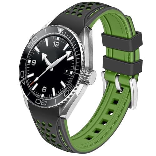 Juntan Two Tone Racing Watch Strap Silikon 20mm 22mm Watch Bands gebogene Enden Männer Frauen von Juntan