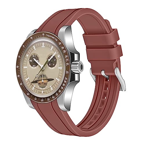 Juntan 20mm 22mm Uhrenarmbänder für Damen Herren Gebogene Enden Silikon Armband Weichem Kautschuk Sport Ersatz Uhrenarmband für Moonswatch Schnellverschluss Armbänder Männer Frauen von Juntan