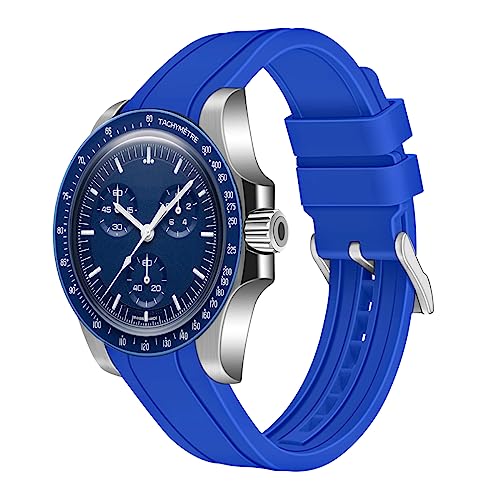 Juntan 20mm 22mm Uhrenarmbänder für Damen Herren Gebogene Enden Silikon Armband Weichem Kautschuk Sport Ersatz Uhrenarmband für Moonswatch Schnellverschluss Armbänder Männer Frauen von Juntan