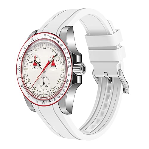 Juntan 20mm 22mm Uhrenarmbänder für Damen Herren Gebogene Enden Silikon Armband Weichem Kautschuk Sport Ersatz Uhrenarmband für Moonswatch Schnellverschluss Armbänder Männer Frauen von Juntan