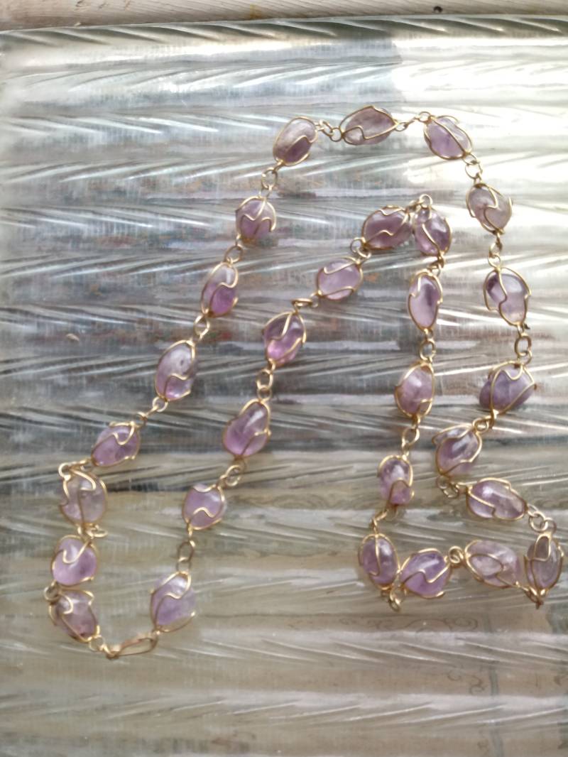 Amethyst in Kettennecklange Mit Anhänger von Juntiqueaux