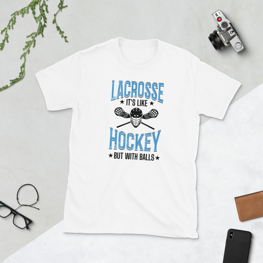 Es Ist Wie Hockey, Aber Mit Bällen Lacrosse Player Kurzarm Unisex T-Shirt von JuntoTees