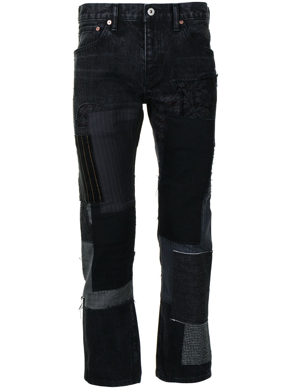 Junya Watanabe MAN Cropped-Jeans im Patchwork-Design - Schwarz von Junya Watanabe MAN