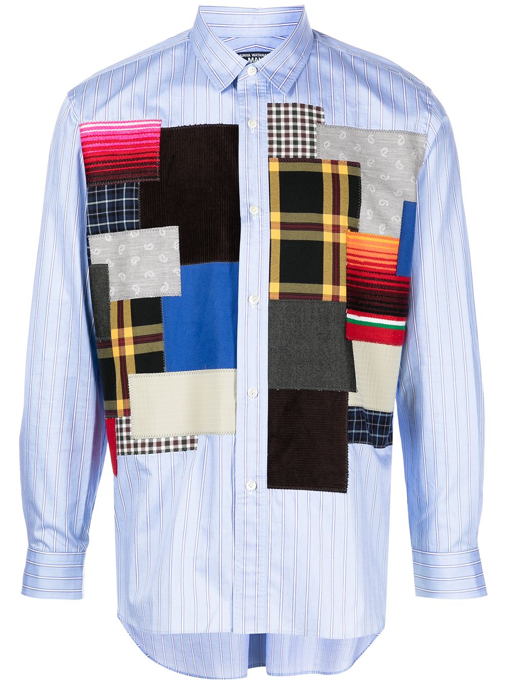 Junya Watanabe MAN Gestreiftes Hemd im Patchwork-Look - Blau von Junya Watanabe MAN