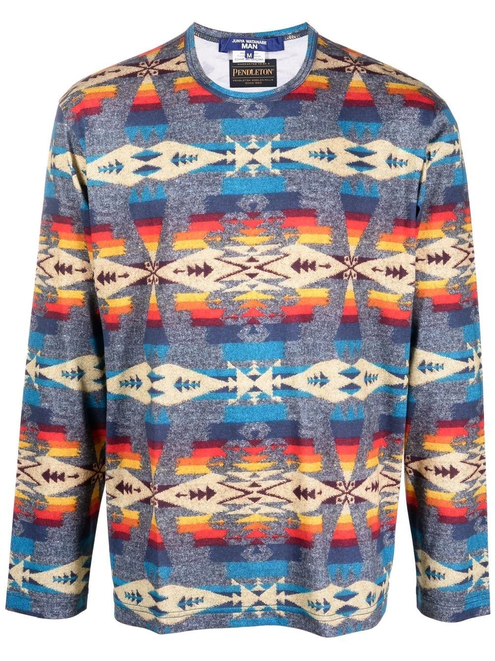 Junya Watanabe MAN Langarmshirt mit Azteken-Print - Blau von Junya Watanabe MAN