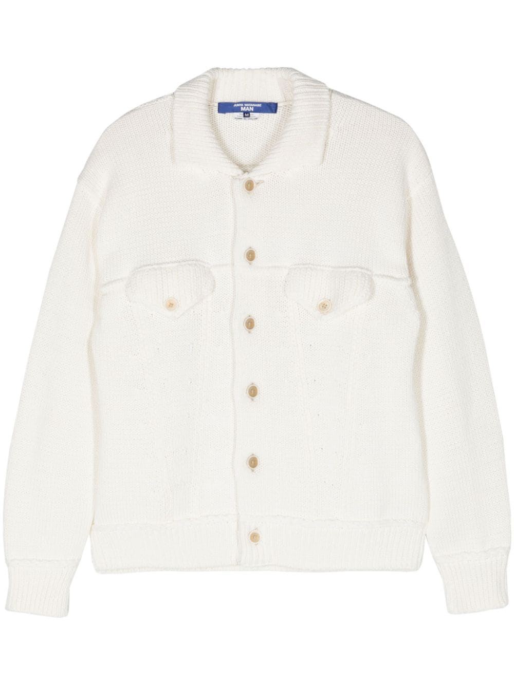 Junya Watanabe MAN button-up ribbed-knit cardigan - Weiß von Junya Watanabe MAN