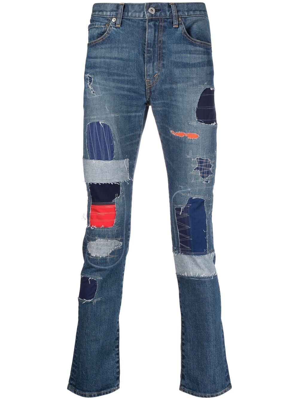 Junya Watanabe MAN Schmale Patchwork-Jeans - Blau von Junya Watanabe MAN