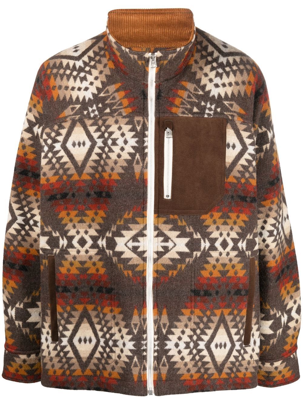 Junya Watanabe MAN Jacke mit abstraktem Print - Braun von Junya Watanabe MAN