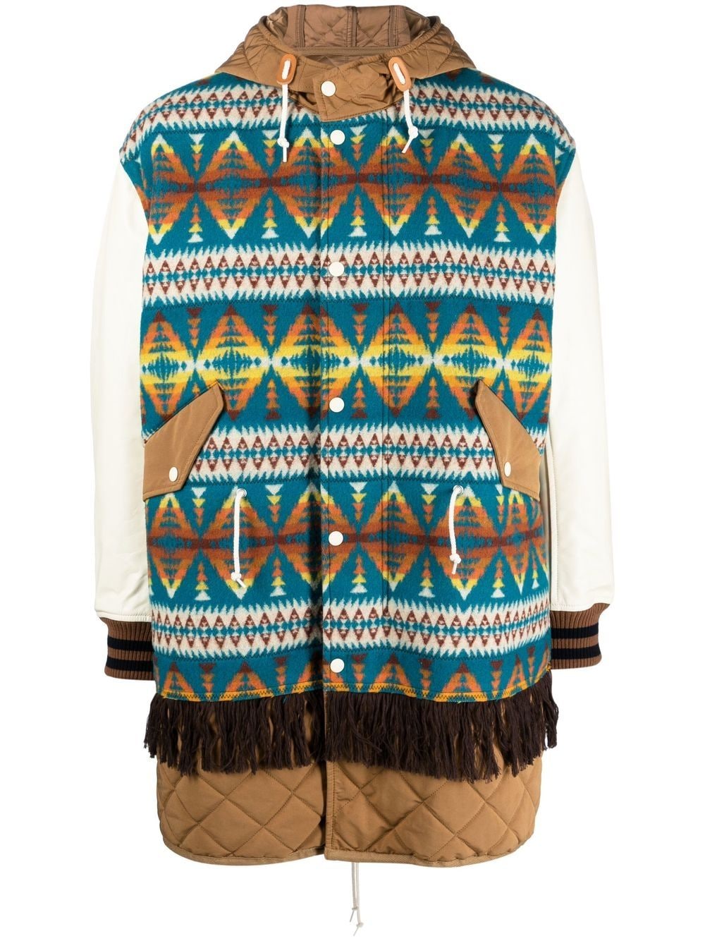 Junya Watanabe MAN Kapuzenparka mit grafischem Print - Braun von Junya Watanabe MAN