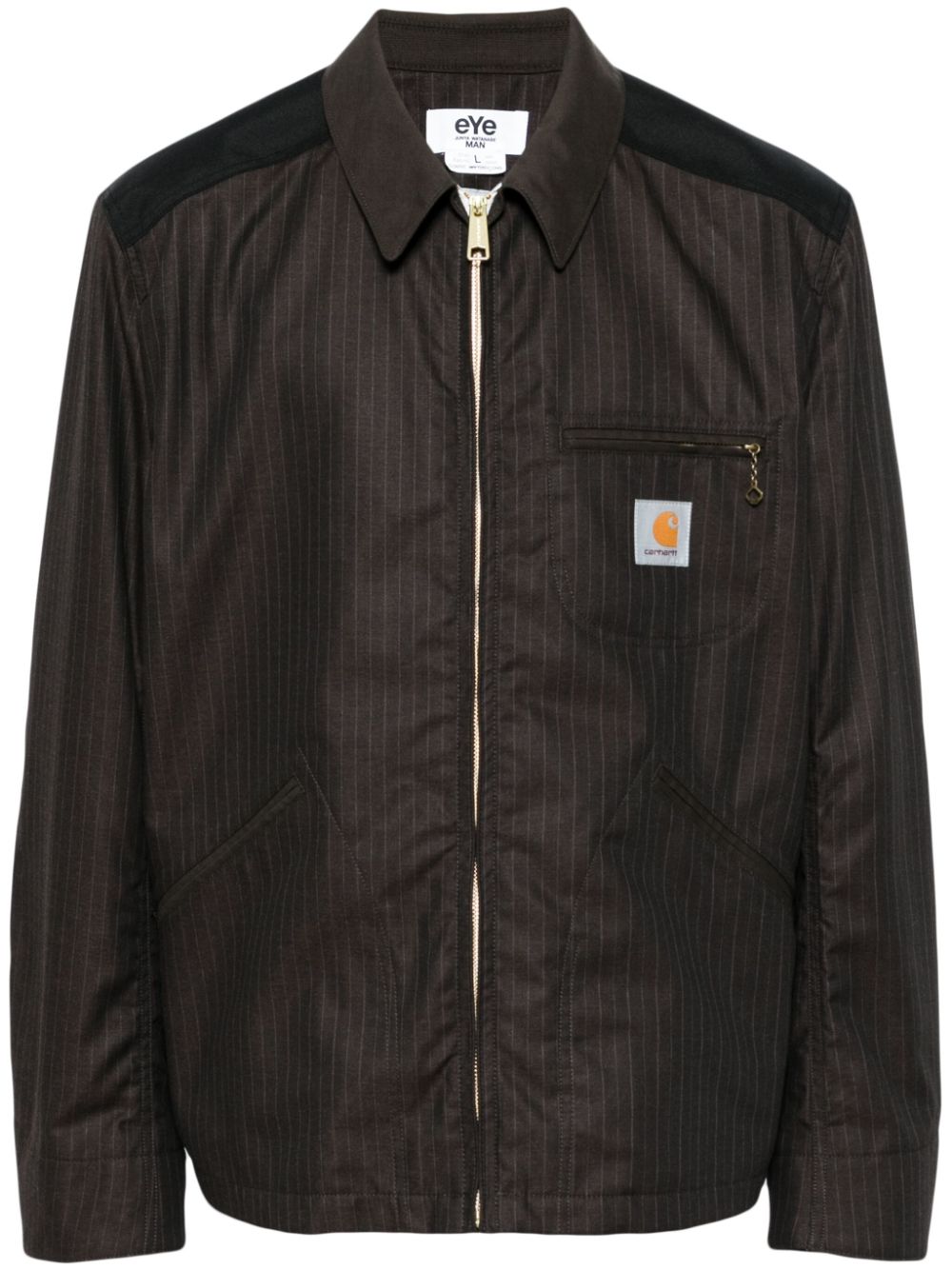 Junya Watanabe MAN x Carhartt striped shirt jacket - Braun von Junya Watanabe MAN