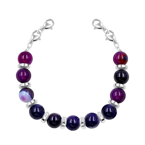 JunyiDIY Ersatz-Armband mit halbfertigen natürlichen Kristall- und Hämatit-Perlen, mit Karabinerverschluss, personalisierbar, medizinischer Alarm oder stilvolles Armband für Damen und Herren, von JunyiDIY