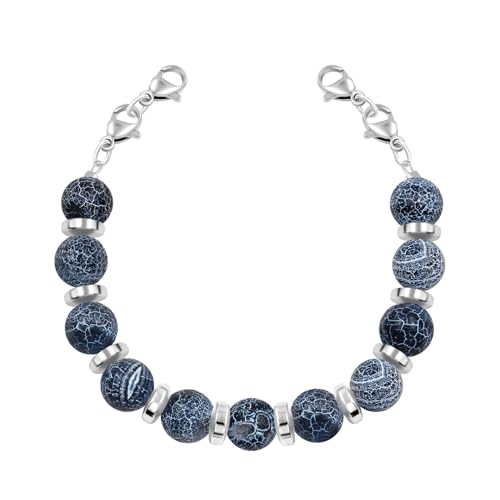 JunyiDIY Ersatz-Armband mit halbfertigen natürlichen Kristall- und Hämatit-Perlen, mit Karabinerverschluss, personalisierbar, medizinischer Alarm oder stilvolles Armband für Damen und Herren, von JunyiDIY