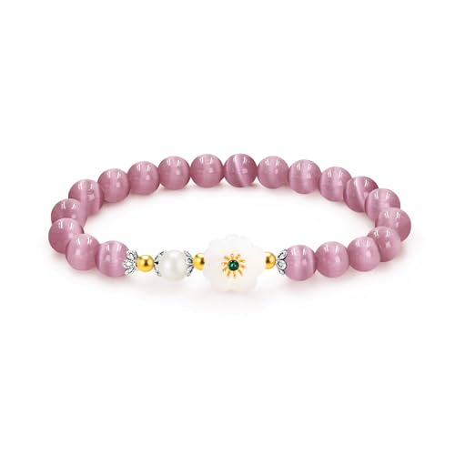 JunyiDIY Helllila Blumenarmband – Weiches Stretcharmband – Geschenk für Freundinnen oder Frühling YS5620 von JunyiDIY