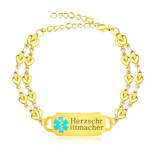 JunyiDIY PACEMAKER Gesundheitsarmband, Notfall ID Doppelkette Schmuck Für Herzkrankheits-Patienten Für Frauen Und Großmütter Familie-Geschenk YA5200 von JunyiDIY