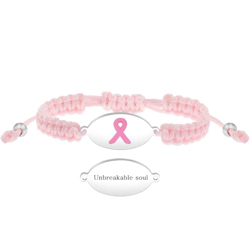 JunyiDIY Unzerbrechliche Seele Brustkrebs Bewusstsein Rosa Schleife Armband Für Frauen, Handgefertigtes Band Repräsentiert Glaube Und Ausdauer Für Mutter Freundin YA6220 JunyiDIY Unzerbrechliche Seele Brustkrebs Bewusstsein Rosa Schleife Armband Für Frauen, Handgefertigtes Band Repräsentiert Glaube Und Ausdauer Für Mutter Freundin YA6220 von JunyiDIY