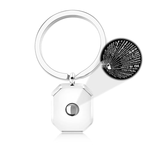 JunyiDIY Weißer Ich liebe dich Schlüsselanhänger für Ihn und Sie – Süßes 100-Sprachen-Geschenk für Hochzeiten, Abschlüsse, Freundschaften und Feiern von JunyiDIY