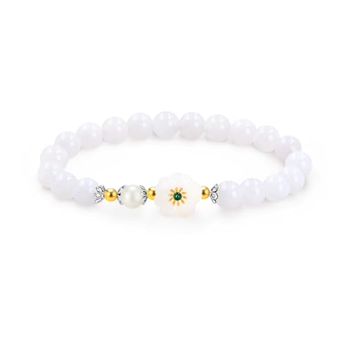 JunyiDIY Weißes Kristallarmband – Elegantes Handgemachtes Blumenarmband – Geschenk für Brautjungfern oder Mütter YS5620 von JunyiDIY