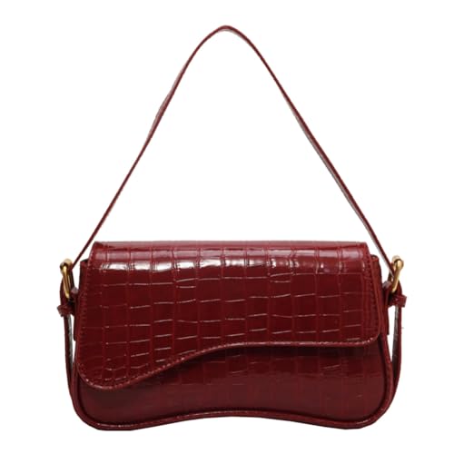 Kleine Umhängetasche Y2K Geldbörse für Frauen Krokodil Handtasche Clutch Geldbörse Klassische Retro Crossbody Bag Satchel, A02-rot Krokodil von Juoxeepy