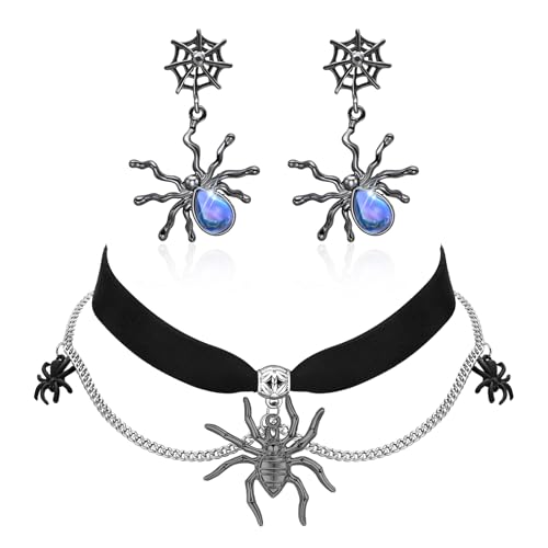 Juozyve Halloween Kostüm Damen Spinne Kette : Gothic Schmuck Halloween Accessoires Choker für Frauen Spinne Sich Verkleiden Party Halskette Orringe Ketten Schmuck, 2 Pcs Juozyve Halloween Kostüm Damen Spinne Kette : Gothic Schmuck Halloween Accessoires Choker für Frauen Spinne Sich Verkleiden Party Halskette Orringe Ketten Schmuck, 2 Pcs von Juozyve