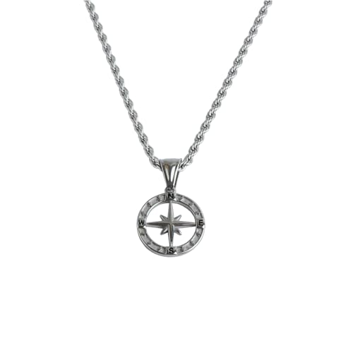 Juozyve Halskette Herren Frauen Silber : Kette für Männer Edelstahl mit Kompass Charm Männer Compass Anhänger Geburtstag Jahrestag Valentinstag Schmuck Geschenk für Herren Damen Vater Ehemann Freunde Juozyve Halskette Herren Frauen Silber : Kette für Männer Edelstahl mit Kompass Charm Männer Compass Anhänger Geburtstag Jahrestag Valentinstag Schmuck Geschenk für Herren Damen Vater Ehemann Freunde von Juozyve