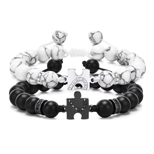 Paar Armband Herren Damen Geschenk : Geschenk fur Paare Armbänder, Puzzle Armkette Schmuck für Männer Frauen, Pärchen Armbänder Silber Perlen Freund Ehemann, Modeschmuck Weihnachten Tag Vatertag Paar Armband Herren Damen Geschenk : Geschenk fur Paare Armbänder, Puzzle Armkette Schmuck für Männer Frauen, Pärchen Armbänder Silber Perlen Freund Ehemann, Modeschmuck Weihnachten Tag Vatertag von Juozyve