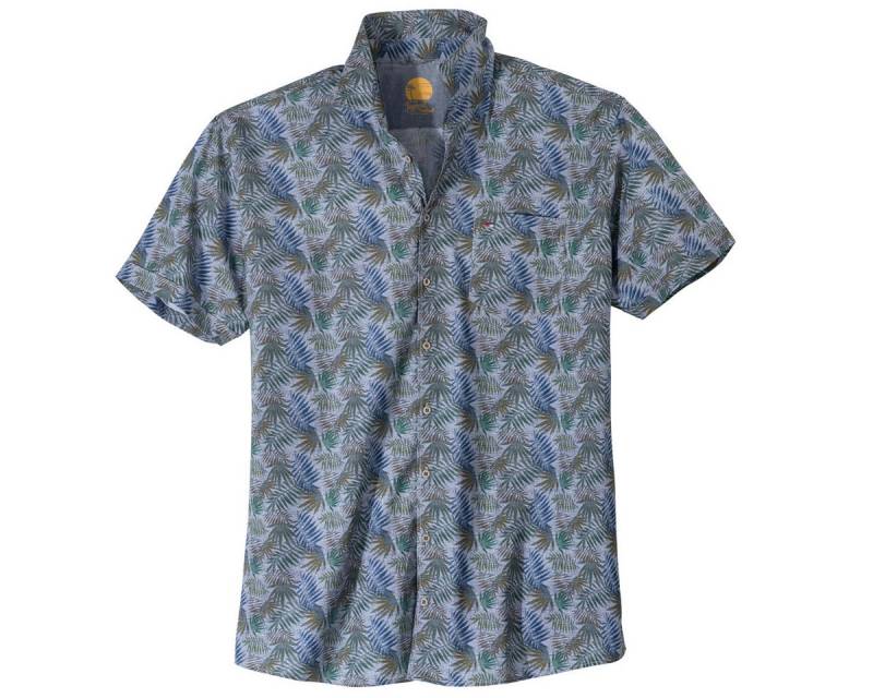 Jupiter Kurzarmhemd Jupiter XXL Kurzarmhemd denimblau-oliv floral von Jupiter