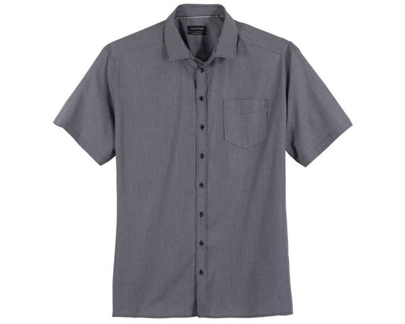 Jupiter Kurzarmhemd Jupiter XXL Kurzarmhemd schwarz-weiß dezent kariert von Jupiter