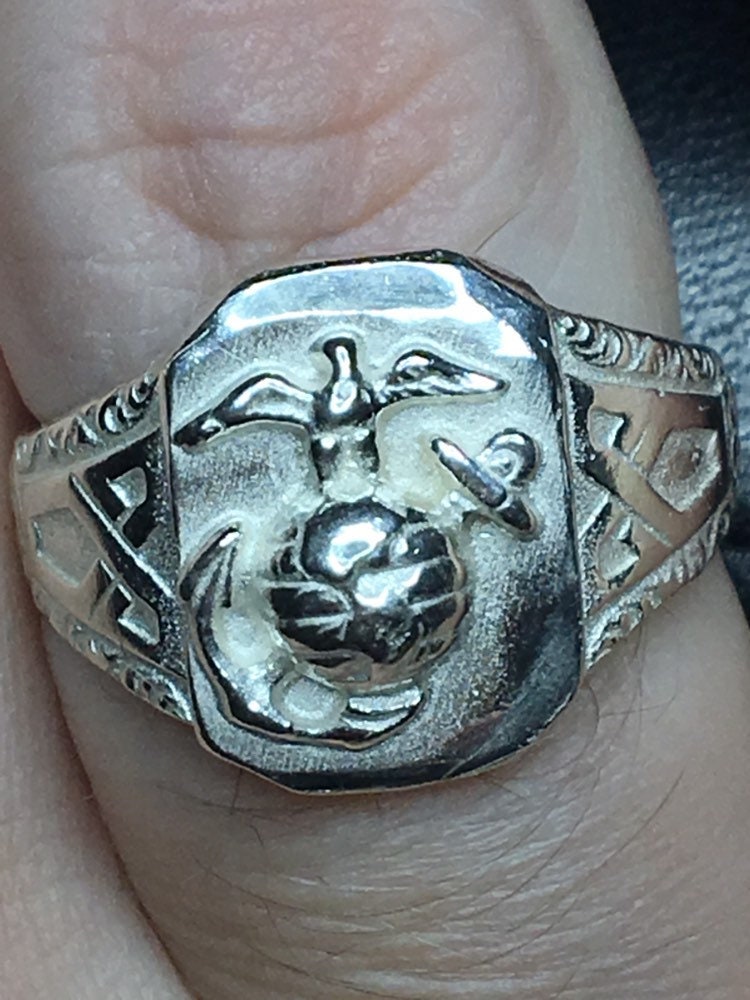 Marine Corp Ring Sz 10 Sterling Silber von JupiterJewelryUS