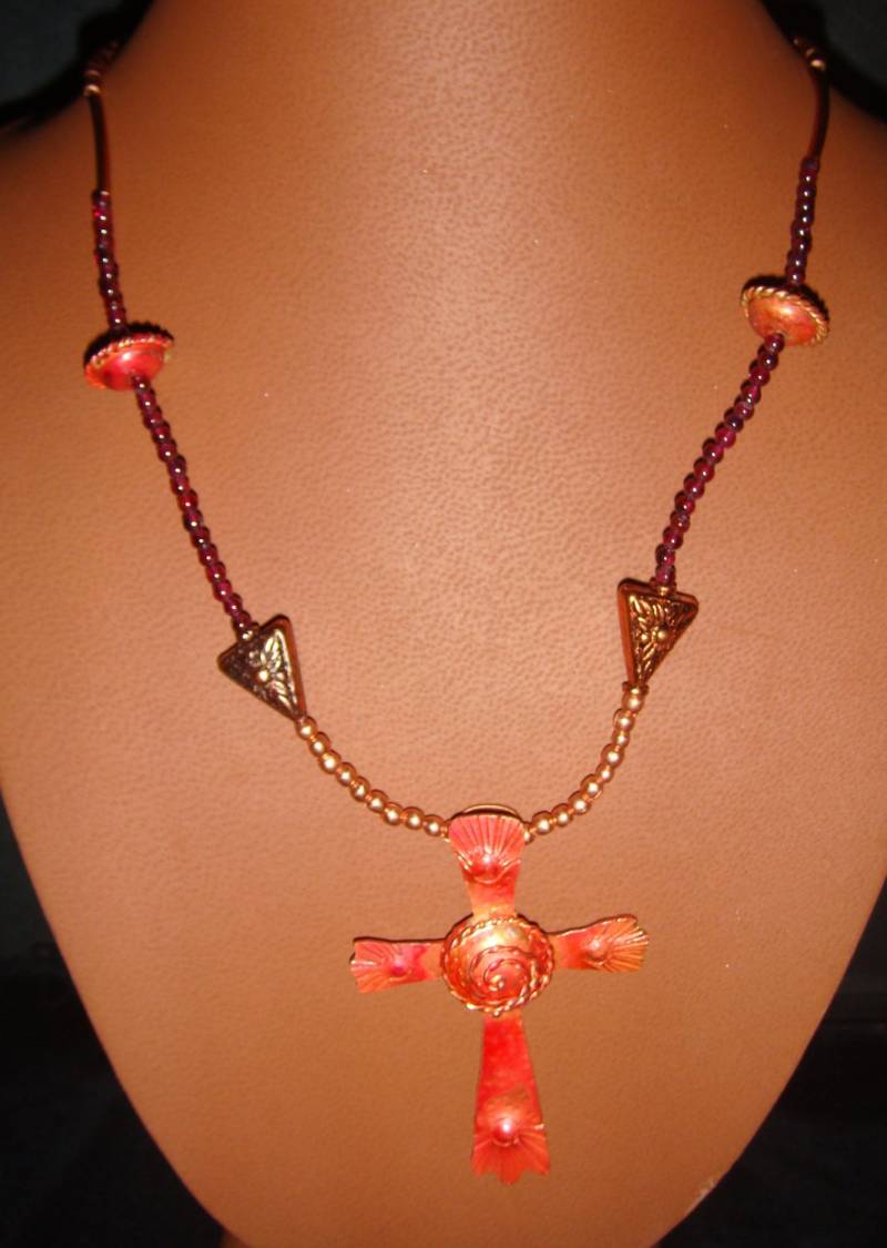 Kupfer Und Granat Lange Halskette Ohrring Set Kupfer Und Granat Lange Halskette Ohrring Set von JupiterMoonDesigns